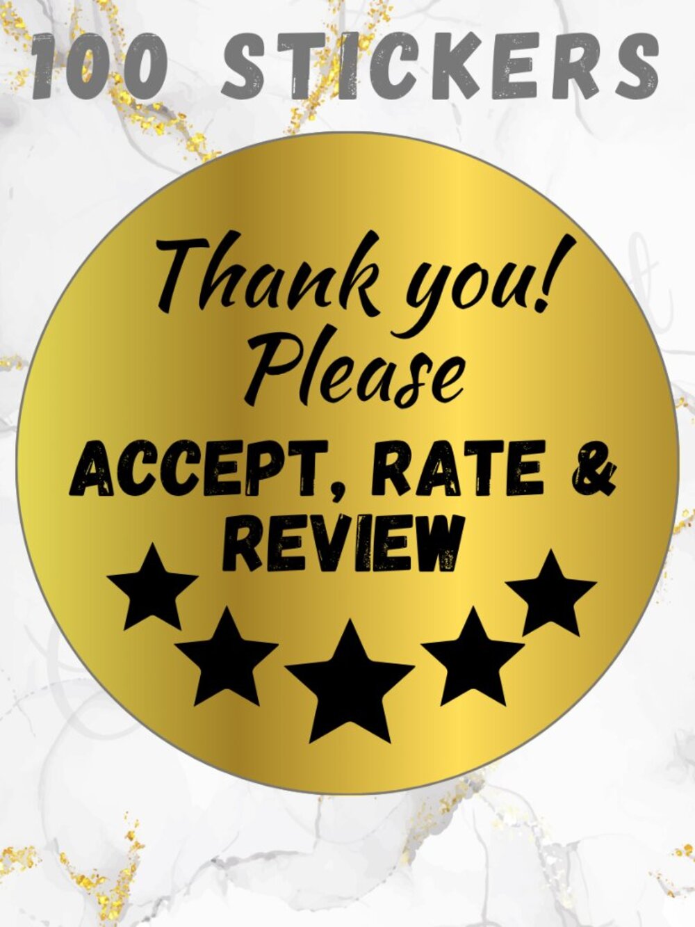 100 Thermal Thank you Stickers 2"  | Review Stickers
